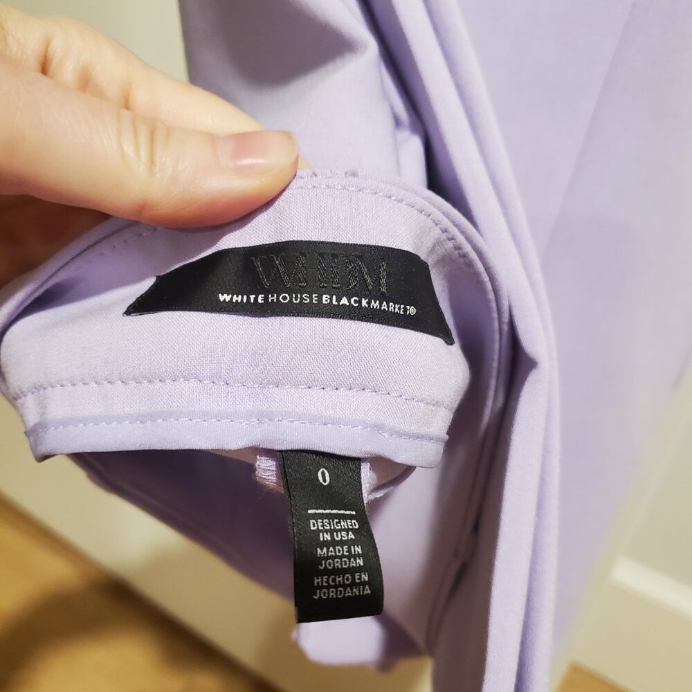 White House black market cropped lavender studio blazer and matching pants 0 - Picture 5 of 11